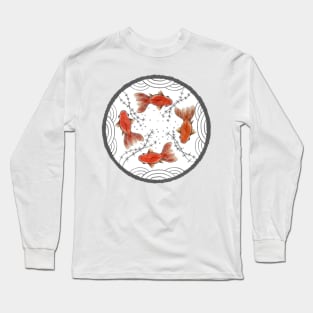 Japanese Goldfish Vintage Ukiyo-e Art Logo Long Sleeve T-Shirt